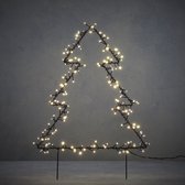 Luca Lighting Garden d'Light Kerstboom Tuinsteker met Klassiek Witte LED Verlichting - L53 x H75 cm - Zwart