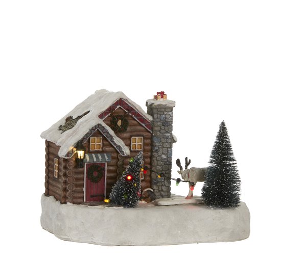 Luville Kerstdorp Miniatuur Rendier Huis L21 5 X B14 X H15 5 Cm Bol