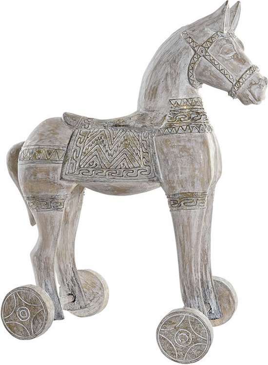 Decoratieve figuren DKD Home Decor Paard Ijzer Verouderde afwerking (42 x 22 x 49 cm)