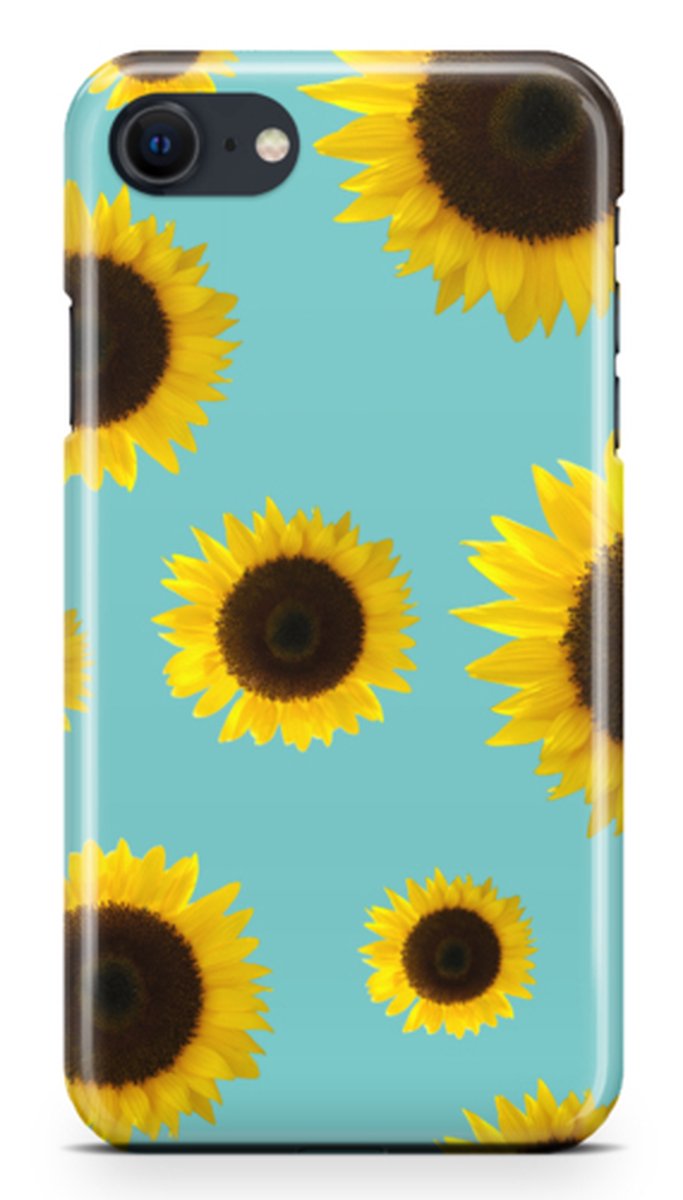 Telefoonhoesje geschikt voor Apple iPhone 7 - Premium Hardcase - Dun en glanzend - Natuurcollectie - Sunflower - Blauw