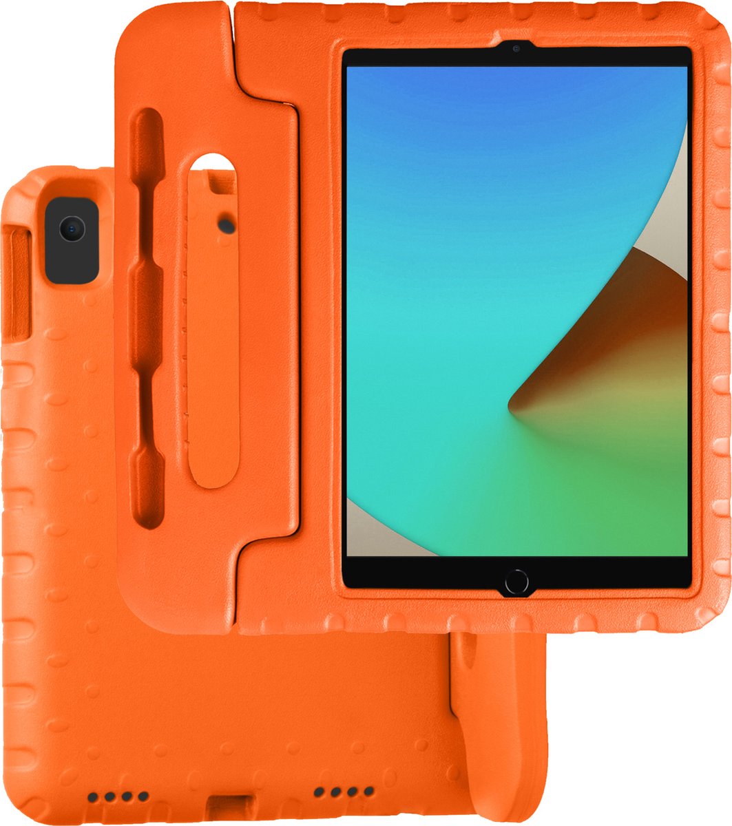 Hoesje Geschikt voor Apple iPad 9 (2021) - 10.2 inch - 9e Generatie - Kinderhoes Shockproof Bumper - Kidsproof Case - Tablet Hoes - Kinder Hoes Cover - Oranje
