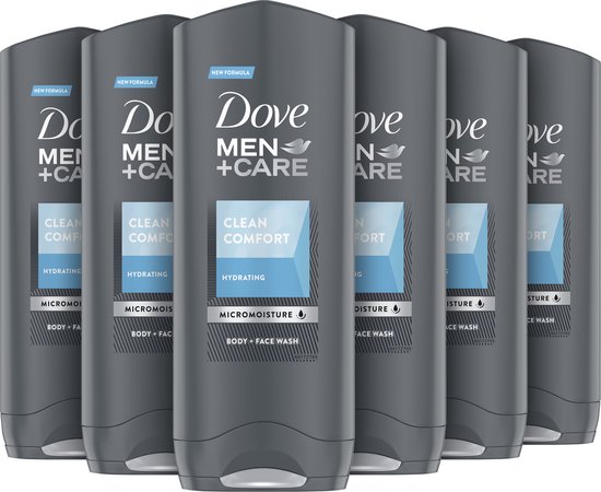 Dove Men+Care Clean Comfort Verzorgende Douchegel - 6 x 250 ml - Voordeelverpakking