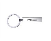 Porte-clés acier inoxydable - I Love Hockey