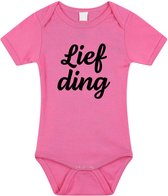 Lief ding tekst baby rompertje roze meisjes - Kraamcadeau - Babykleding 56