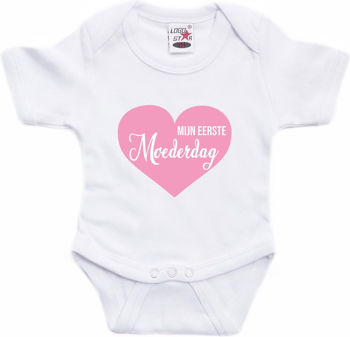Eerste moederdag tekst baby rompertje wit jongens en meisjes - Moederdag cadeau 80