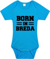 Born in Breda tekst baby rompertje blauw jongens - Kraamcadeau - Breda geboren cadeau 80