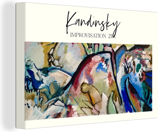 Canvas - Canvas schilderij - Improvisatie - Kleurrijk - Abstract - Kunst - Kandinsky - Canvasdoek - Muurdecoratie - 140x90 cm
