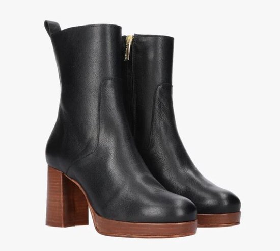 TANGO Dames Nadine 10-D Black Leather Boots Black ZWART