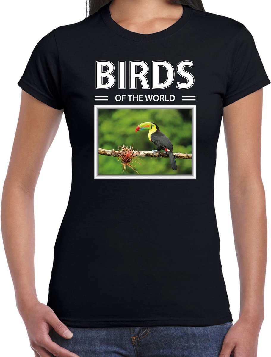 Dieren foto t-shirt Toekan - zwart - dames - birds of the world - cadeau shirt Toekans liefhebber S-bellatio decorations 1