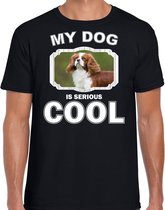 Coole spaniel honden t-shirt my dog is serious cool zwart - heren - spaniels liefhebber cadeau shirt M