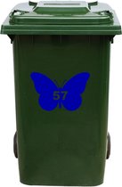 Kliko Sticker / Vuilnisbak Sticker - Vlinder - Nummer 57 - 14x21 - Blauw