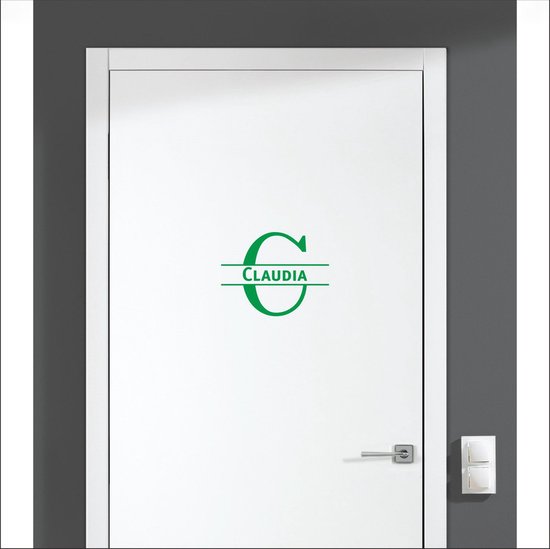 Deursticker Met Naam -  Claudia - Groen