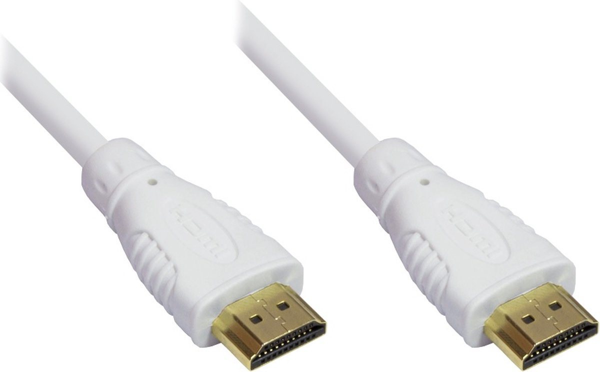HDMI kabel - versie 1.4 (4K 30Hz) - CU koper aders / wit - 7,5 meter