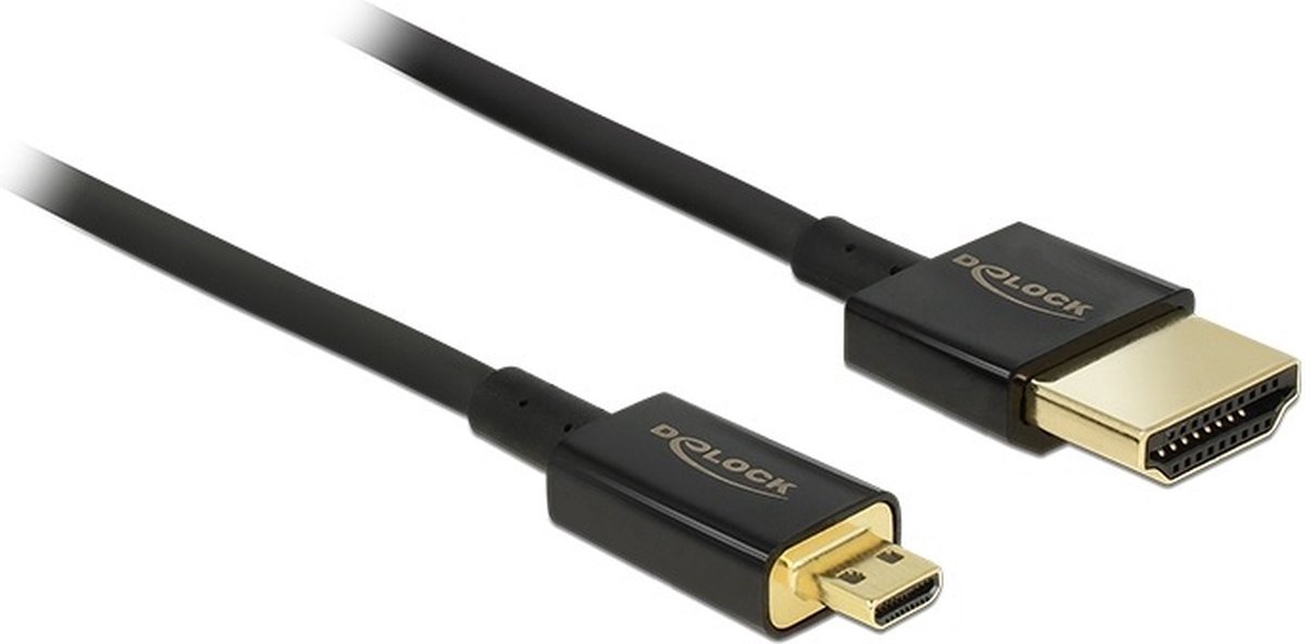 Dunne Premium Micro HDMI - HDMI kabel - versie 2.0 (4K 60Hz) / zwart - 0,50 meter