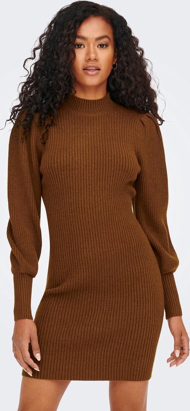Only Jurk Onlkatia L s Dress Knt Noos 15232502 Argan Oil w Melange Dames Maat XS bol