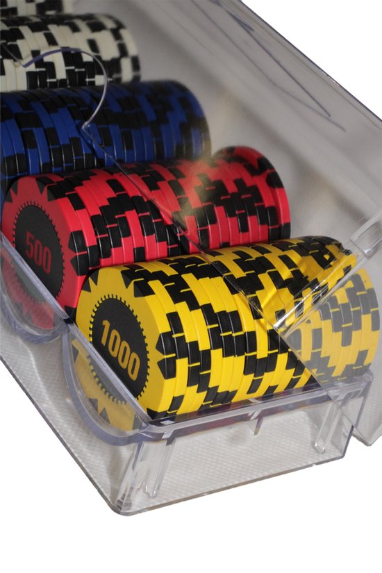 Thumbnail van een extra afbeelding van het spel Poker chip rekje - Pokerchip tray + deksel - Transparante Tray voor 100 Chips - 1 Stuk - Fishes houder - Casino - Cave & Garden