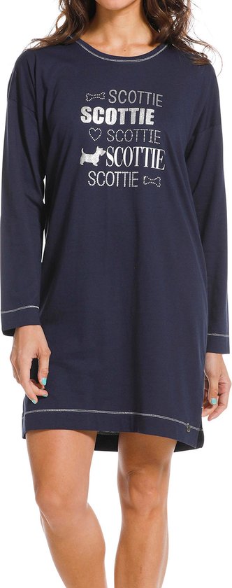 Chemise de nuit femme Rebelle L/M - 90cm -Scottie - 44 - Blauw