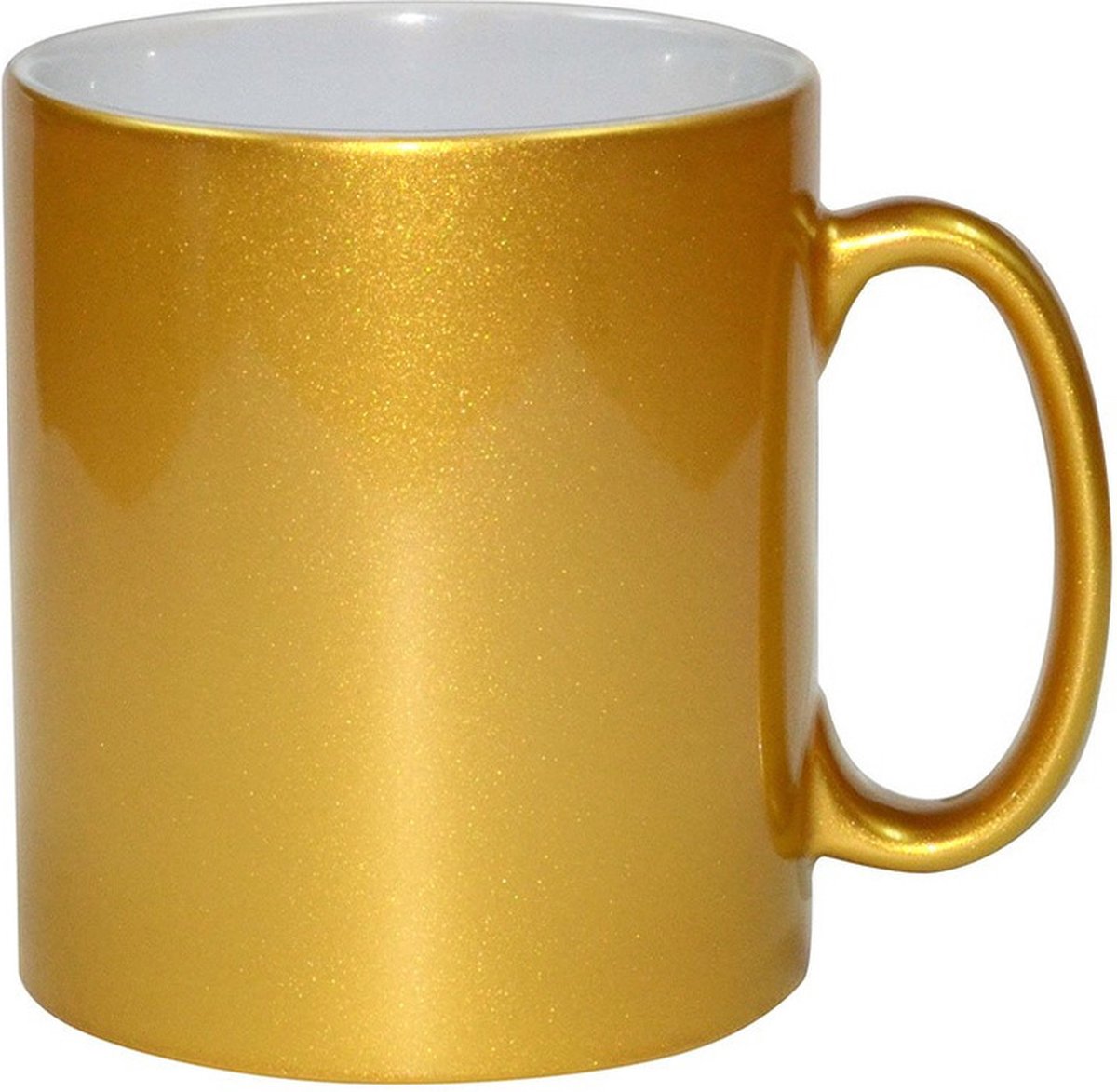 Koffiemok / thee beker - 330 ml - Goud - Cadeau mokken - keramiek