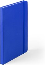 Luxe schriften/notitieboekje blauw met elastiek A5 formaat - blanco paginas - opschrijfboekjes - 100 paginas