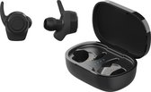 Streetz Wireless Stay In-Ear Earbuds with Charging Case, sweat resistant, BT 5, TWS - Black