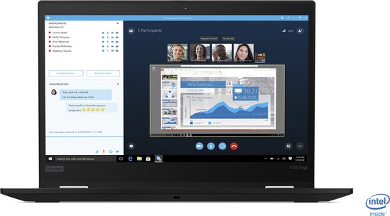 Lenovo ThinkPad X390 Yoga Intel® Core™ i5 i5-8265U Hybride (2-in-1) 33,8 cm (13.3") Touchscreen Full HD 8 GB DDR4-SDRAM 256 GB SSD Wi-Fi 5 (802.11ac) Windows 10 Pro Zwart - Lenovo - Hoofdafbeelding