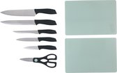 Ensemble de couteaux alpina - 8 pièces - couteau de chef, couteau à découper, couteau à désosser, couteau universel et couteau à éplucher - avec ciseaux - incl. 2 Planches à découper