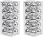 40x Zilveren kunststof kerstballen 8 cm - Glans - Onbreekbare plastic kerstballen - Kerstboomversiering Zilver