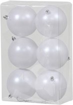 12x Witte kunststof kerstballen 10 cm - Mat - Onbreekbare plastic kerstballen - Kerstboomversiering Wit