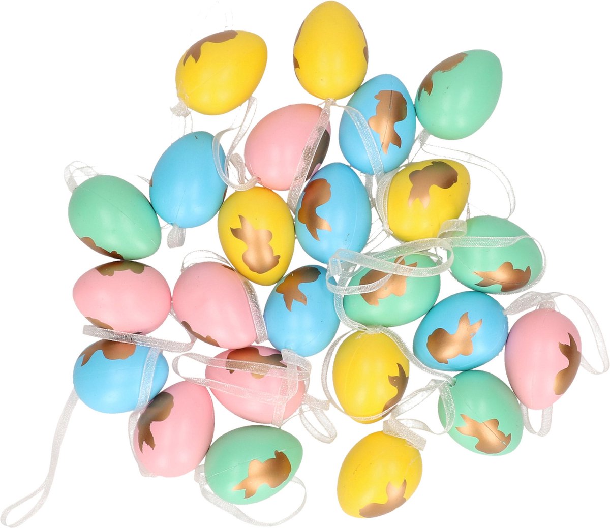 30 plastic paaseieren in leuke kleuren | - de online hobby winkel
