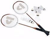 Donnay badminton set oranje met 9x shuttles en opbergtas voor volwassenen