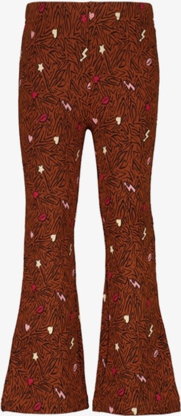 TwoDay meisjes flared broek met print - Bruin - Maat 92 | bol.com