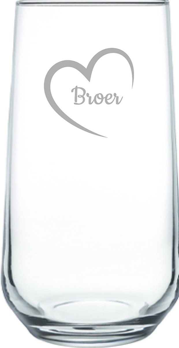 Gegraveerde Drinkglas 47cl Broer mei hert
