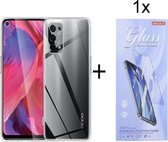 Hoesje Geschikt voor: Oppo A54 5G / A74 5G / A93 5G Silicone Transparant + 1X Tempered Glass Screenprotector - ZT Accessoires