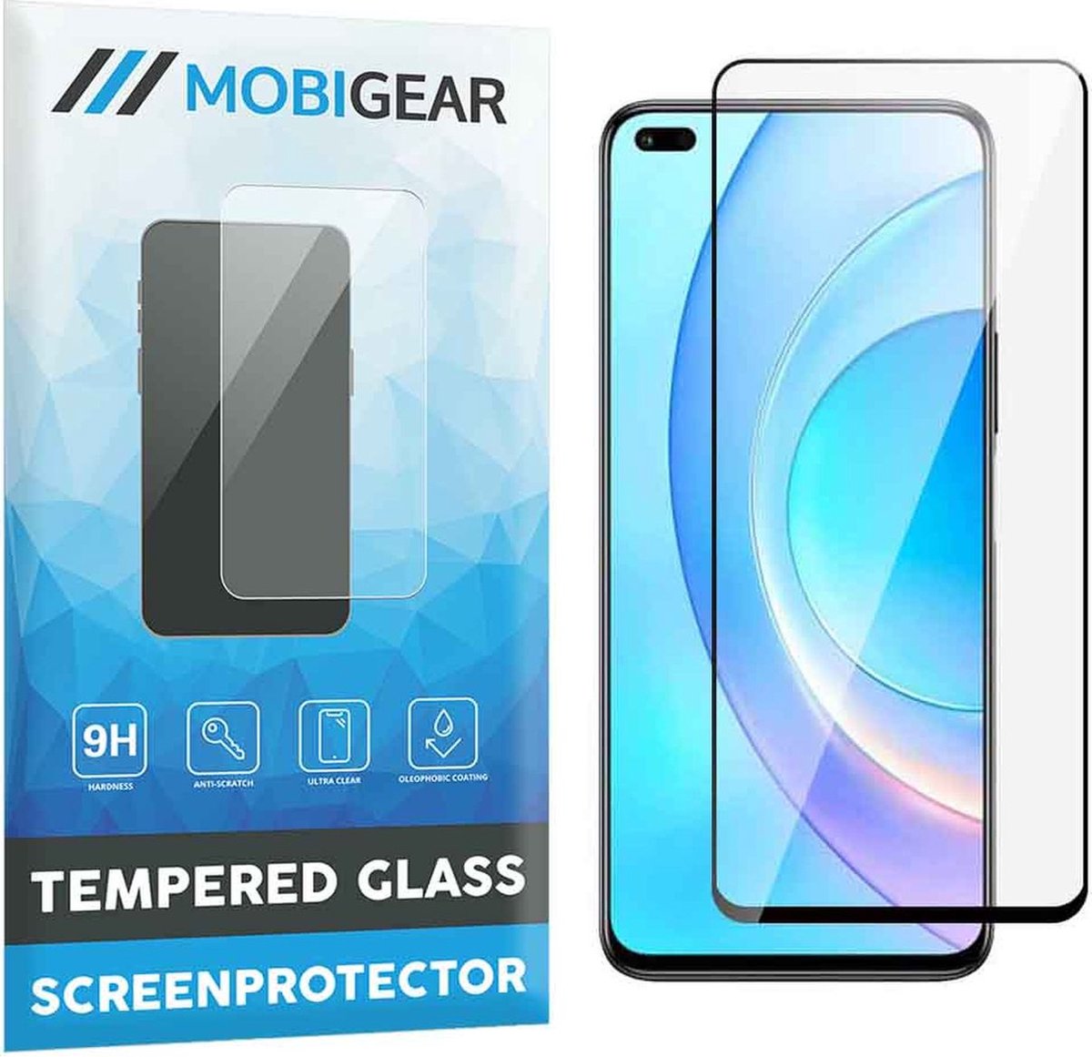 Mobigear Screenprotector geschikt voor HONOR 50 Lite Glazen | Mobigear Premium Screenprotector - Case Friendly - Zwart