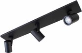 Witte balk spot Halospot | 3 lichts | zwart | metaal | 65 x 9,5 cm | verstelbaar | plafondlamp | modern / strak design