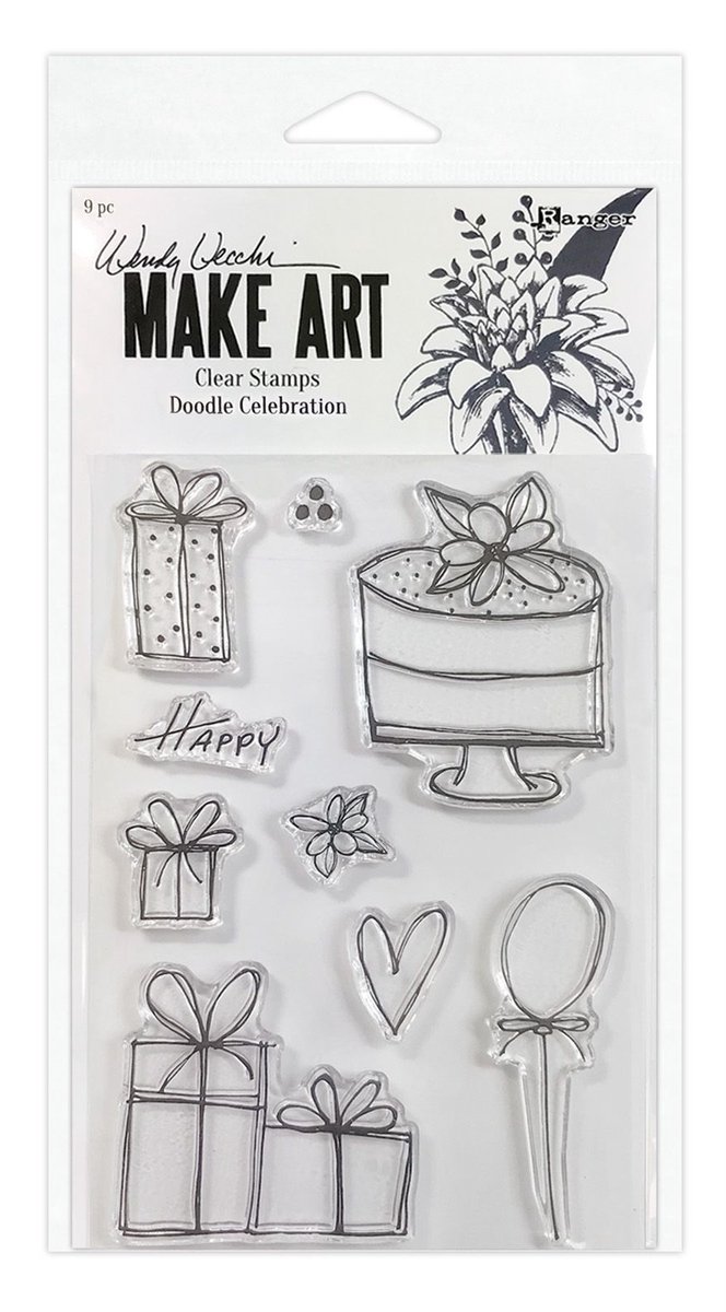 Ranger Wendy Vecchi Make Art Clear Stamp Set Doodle Celebr