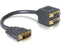 DeLOCK Adapter DVI25 M > 2x DVI25 F DVI-I DVI-25 Noir
