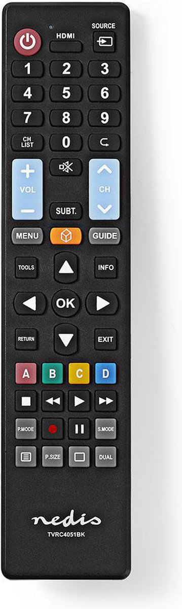 Nedis TVRC4051BK Reserve-afstandsbediening Voorgeprogrammeerd Bediening 5 Apparaten