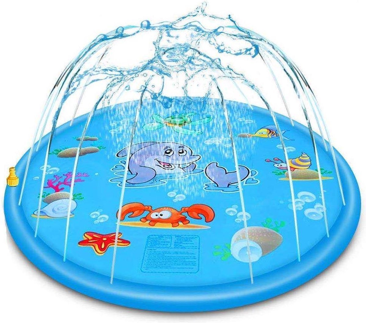 Buxibo - Water Speelmat met Fonteintjes - Zee 170cm - Aqua Mat - Opblaasbaar - Water Speelkleed - Buxibo