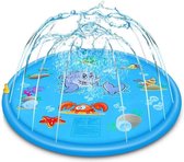 Buxibo - Water Speelmat met Fonteintjes - Zee 170cm - Aqua Mat - Opblaasbaar - Water Speelkleed