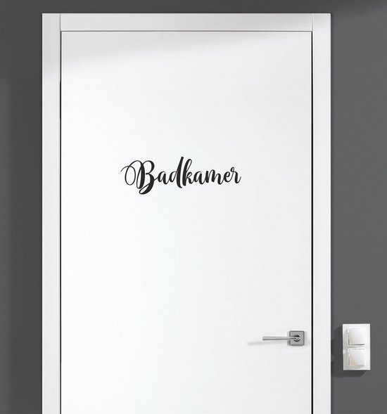 Autocollant de porte - Salle de bain - Noir 19,5x6