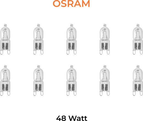 Osram - G9 - 48Watt (vervangt 60W) - Halogeen lamp - Helder - 740 Lumen - Dimbaar - 10 STUK(S)