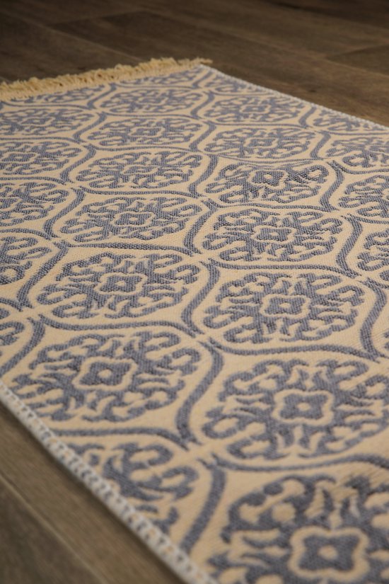 Tapijt Blue Lagoon - Vloerkleed 60x90 - Carpet - Kelim dubbelzijdig