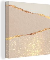 Canvas Schilderij Luxe - Goud - Glitter - Roze - 50x50 cm - Wanddecoratie