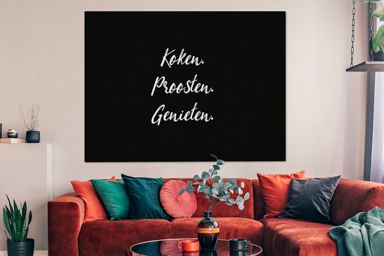 Impression sur toile Citations - Proverbes - Cuisine. Pain grillé. Apprécier. - Nourriture - 160x120 cm - Décoration murale XXL