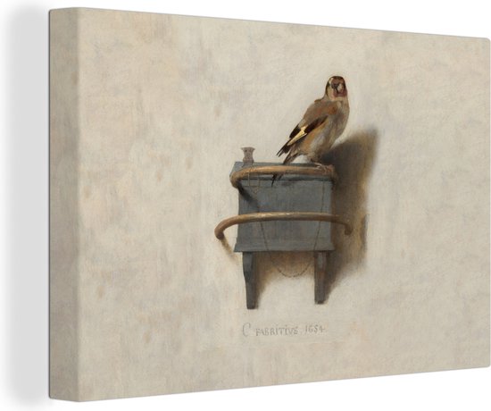 Canvas - Schilderij Het Puttertje - Schilderij - Fabricius - Oude Meester - 120x80 cm - Wanddecoratie - Slaapkamer