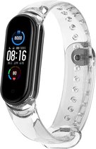 Siliconen Smartwatch bandje - Geschikt voor Xiaomi Mi Band 3 / 4 zon-verkleurend crystal bandje - transparant - Strap-it Horlogeband / Polsband / Armband