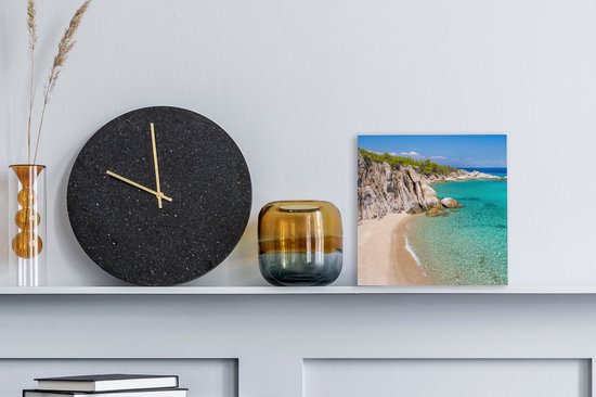 Toile Peinture Mer - Plage - Eté - 20x20 cm - Décoration murale