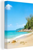 Canvas Schilderij Strand - Zee - Planten - Tropical - 30x40 cm - Wanddecoratie
