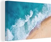 Canvas Schilderij Strand - Water - Zee - 30x20 cm - Wanddecoratie